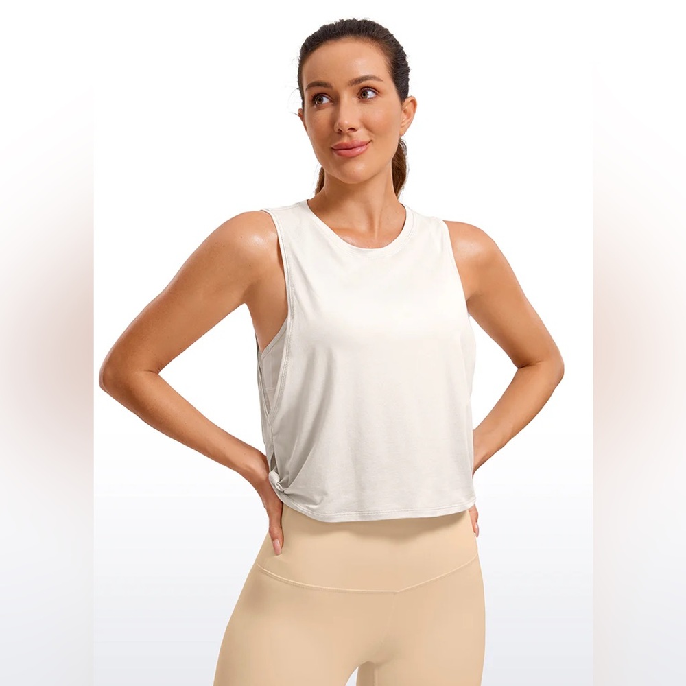 CRZ YOGA White Muscle Tank Top size S - Picture 2 of 5